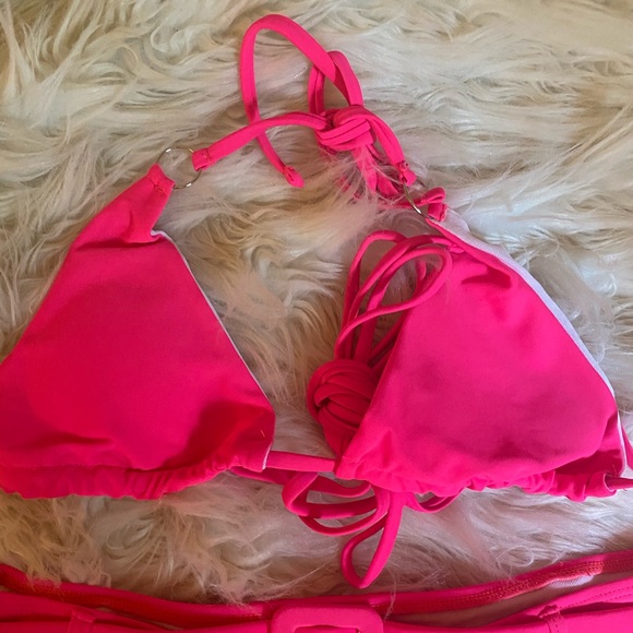 Two Piece Bright Pink Swim Suit - Picture 5 of 6